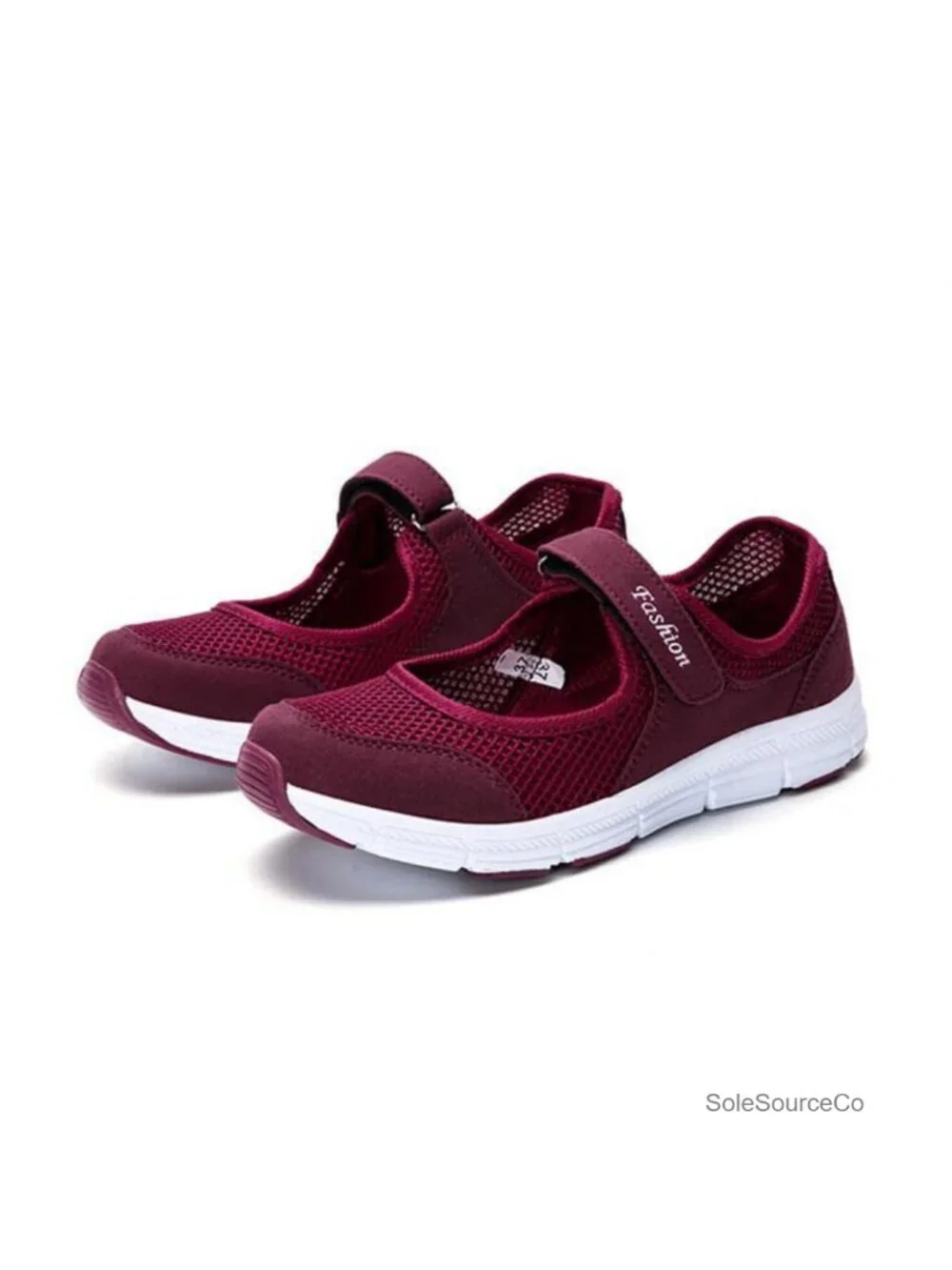 Women's Hollow Out Mary Jane Flat Shoes Breathable Knit Walking Shoes